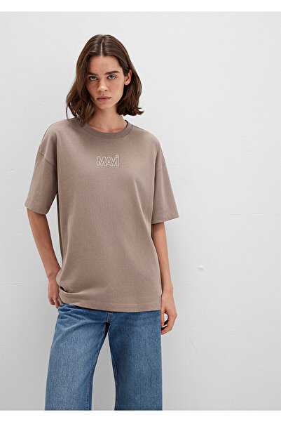 Mavi Μπεζ μπλουζάκι με λογότυπο Oversize / Wide Cut1611592-70364