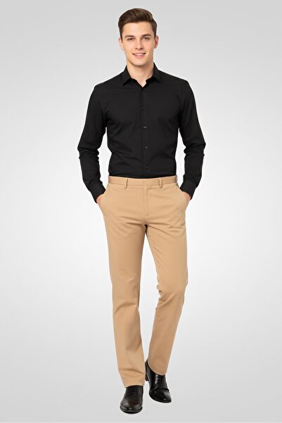 Lacoste Men Slim Fit Solid Chino Pants, Tan