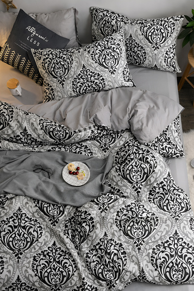 İQON Set cuvertură de pilota elastică neagră - OTTOMAN