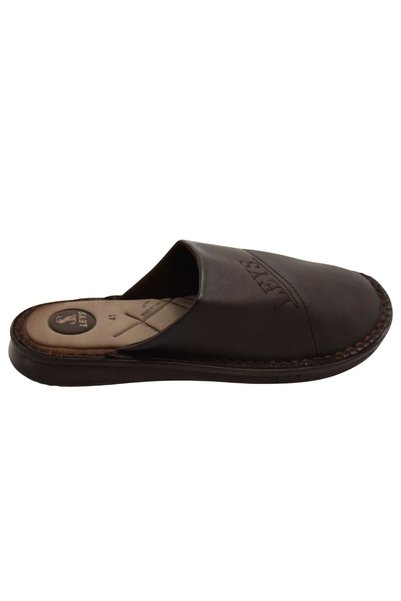 BGL Men's Dark Brown Orthopedic House Slippers – Embroidered Casual House Slippers