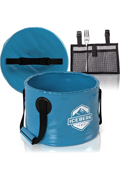 ICEBERK Πτυσσόμενος κουβάς με καπάκι και Τσάντα Σακούλα 11 λίτρων