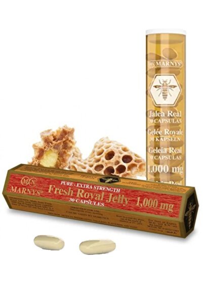 Marnys غذاء ملكات النحل الطازج 1000 مجم كبسولات رويال جيلي غذاء العقل قوة إضا...