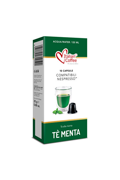 Italian Coffee Ceai de mentă, 10 capsule compatibile Nespresso, cafea italiană