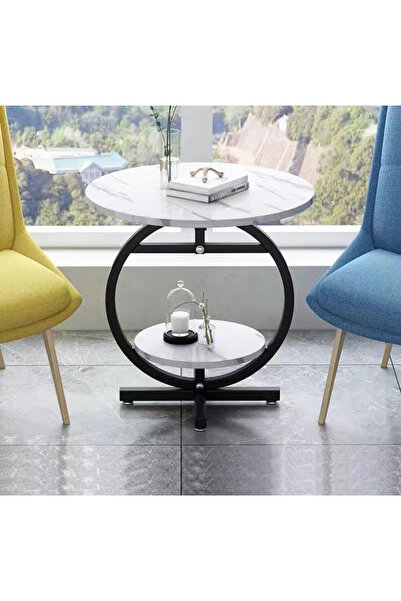 co arma Multifunctional round side table, black iron color