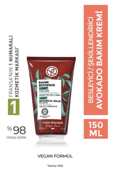 Yves Rocher Avokado Bakım Kremi -Tüm Saçlar/Besleyici / Şekillendirici /Baume...
