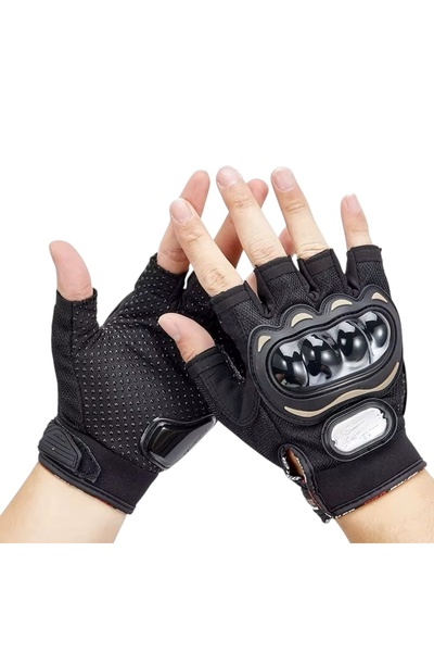 Moonrider Unisex Yarım Parmak korumalı Motosiklet Eldiveni motorcu bisiklet scooter eldiveni NX-10/1