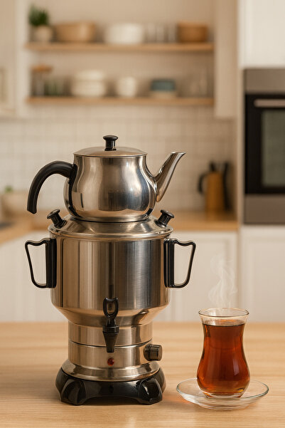 Armağan سماور شاي كهربائي سعة 6 لتر - غطاء فولاذي