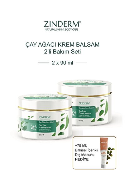 zinderm Çay Ağacı Yağı Kremi, Balsamı (2 Adet X 90 ml)