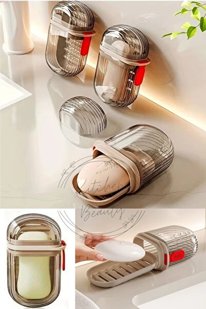 Kitchen Beauty Taşınabilir Sabun Kutusu Plastik Katı Sabunluk Pratik Kapaklı ...