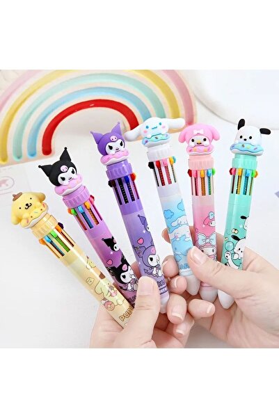 Genel Markalar Kuromi Kalem 10 Renk Kalem - Çocuk Kalemleri - Kuromi Ailesi 1...