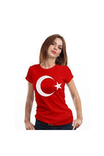 Genel Markalar Türk Bayraklı Kırmızı Tişört Türk Bayrağı Tişört 23 Nisan 19 M...