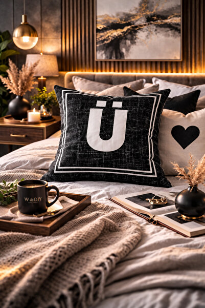 SasoHome Lettered Throw Pillow Cover Decorative Digital Printed Throw Pillow