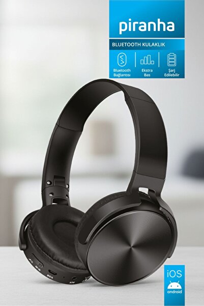 Piranha 2212-S Kablosuz Bluetooth Kulak Üstü Kulaklık | BT 5.2 | Mikrofon | i...
