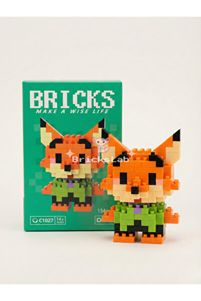 Bricks Mini Nick Wilde Zootropolis Disney Yapboz 3D Puzzle Figür
