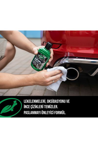 Turtle Wax Krom ve Metal Parlatıcı 300 ml Mikrofiber Bez ve Uygulama Süngeri