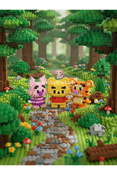 Bricks Mini Winnie, Piglet & Tigger Yapboz 3D Puzzle 3’lü
