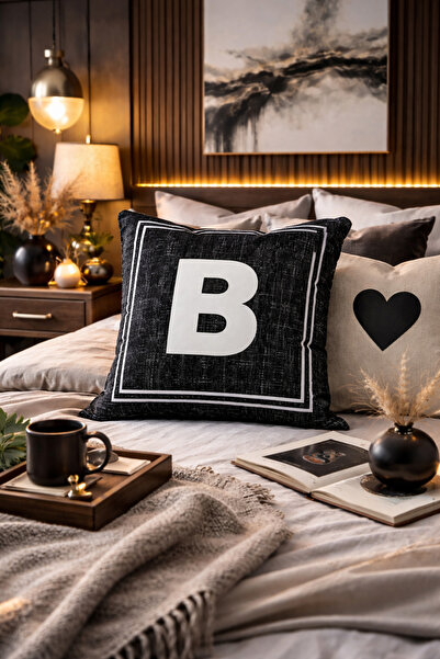 SasoHome Slovo Navlaka za jastuk - Slovo B - Dekorativno sa slovima Digitalna...