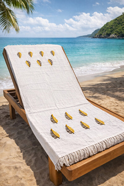 LUNGA VİTA Muslină Peshtemal imprimată 100% bumbac Prosop de plajă organic di...