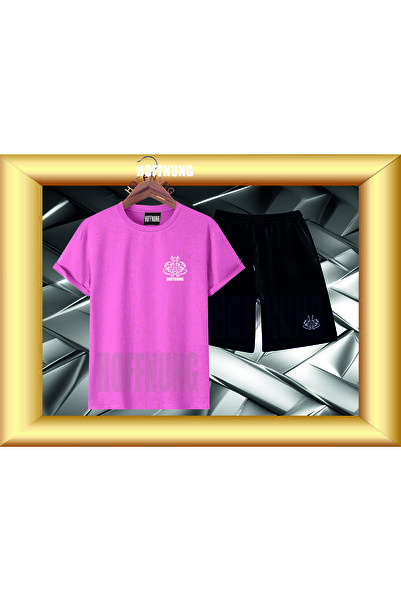 HOFFNUNG Unisex Casual Short Sleeve Set with Arabisc Print Outdoor Spring/Sum...