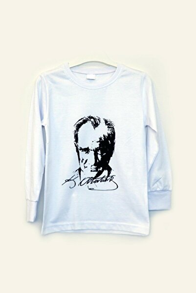 meneviş TRICOU CU IMPRIMEU ATATURK MÂNECĂ LUNGĂ