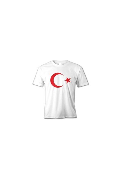 Generic Brand Tricou unisex pentru copii alb cu semilună și stea