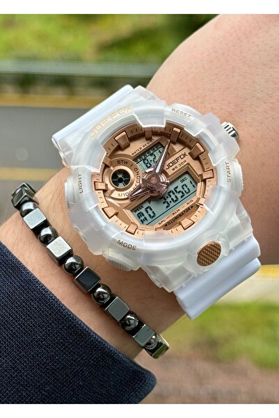 Joefox Digital Analog Luminous White Color Men's Sports Wrist Watch + Bracele...