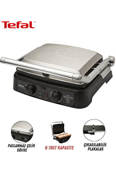 TEFAL Döküm Plaka 2000W Güç Yüksek Kalite Paslanmaz Gourmet Minute Tost Makinesi