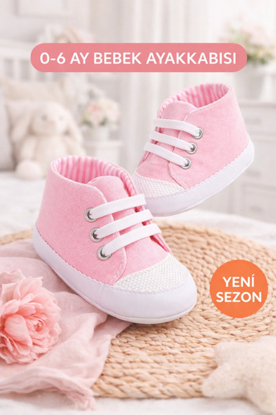 Arin Baby PEMBE BEBEK AYAKKABISI/KIZ BEBEK AYAKKABI /KUTULU HEDİYELİK YENİDOĞAN