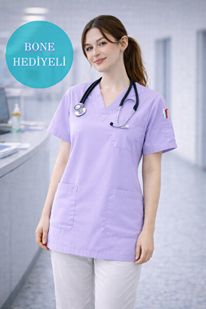 mirach Uniformă supradimensionată cu 4 buzunare pentru asistentă medicală, un...