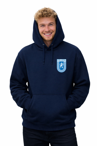 Efendioğlu Design Romania Men's Cotton Hooded Sweatshirt with Small Logo Print