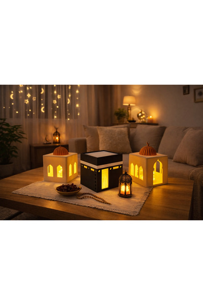 3d soft light Maket Kabe+Cami+Mescit 3Lü Set Tealight Işıklı Dekor – Dini Ev ...