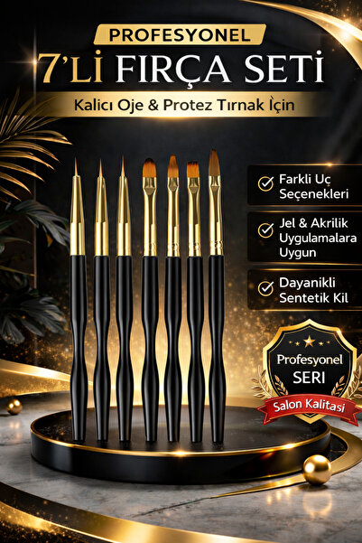 MOZIUR 7'li Kalıcı Oje Ve Protez Tırnak Fırça Seti