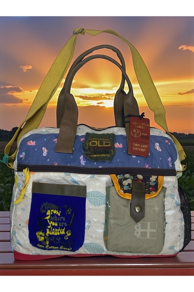 Old Cotton Vintage Casual Multicolor Small Travel Travel Shoulder Handbag 31C...