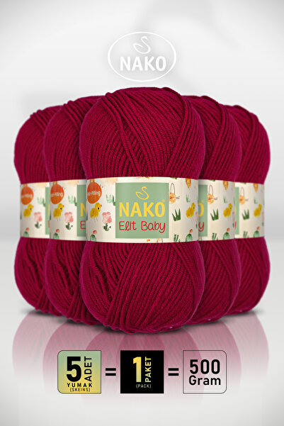 NAKO Elit Baby - 298 Pul Biber - 5-пакет - 100 г/250 м - Прежда за бебета - П...