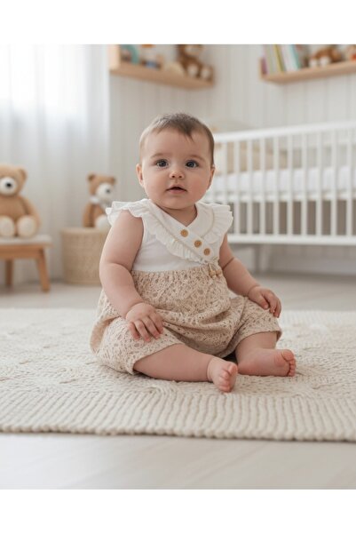 Butik Bebek Düğmeli Müslin Tulum