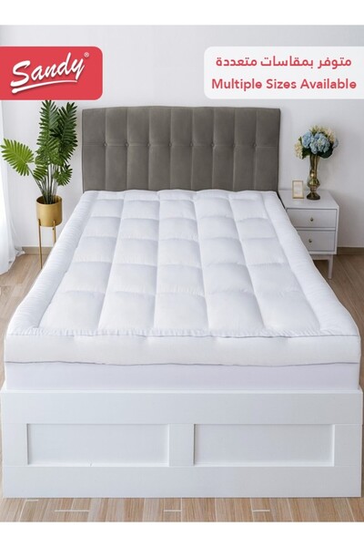 Sandy واقي مرتبة فندقي، غطاء من الألياف الدقيقة الناعمة، حشوة سميكة بديلة للر...