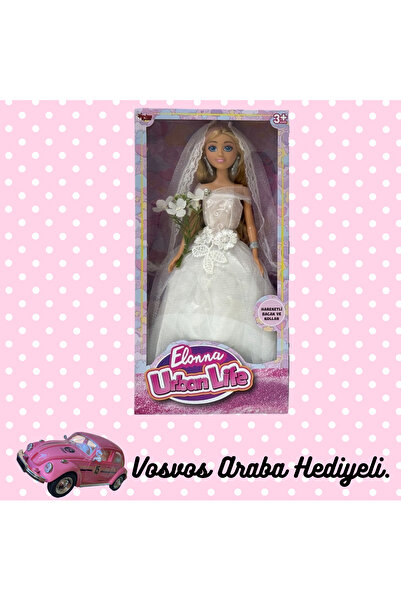 pinponi-x Gelinlikli Manken Bebek 30CM Araba Hediyeli.