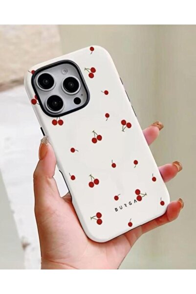 KILIF HOUSE Iphone Uyumlu BURGA Çift Tabanlı Dayanıklı Cherry Desenli Kılıf