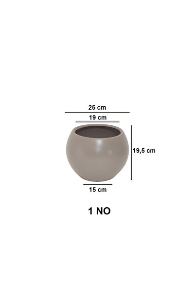 CANBOTANİK Küre Saksı Dekoratif Salon Saksısı 20 Cm Saksı mocha Plastik Saksı Çiçek Saksısı Salon Saksı içsiz