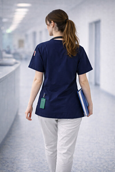 mirach Oversize 4 Cepli Hemşire Doktor Scrubs Tek Üst Üniforma Hastane Cerrahi Forma Rahat Medikal Kıyafet
