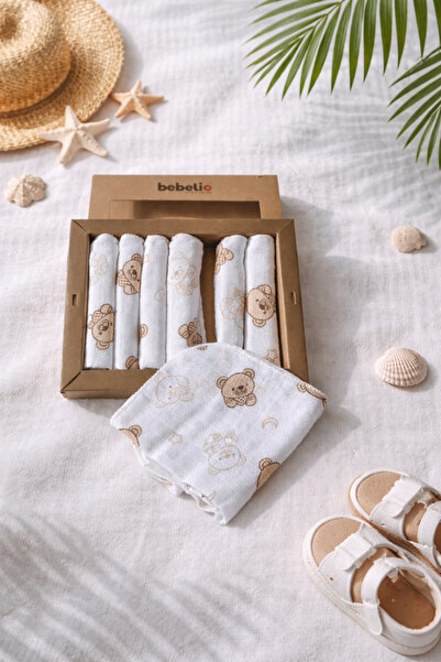 Bebelio مناديل مبللة للفم للأطفال، 100% موسلين، عبوة من 7 قطع