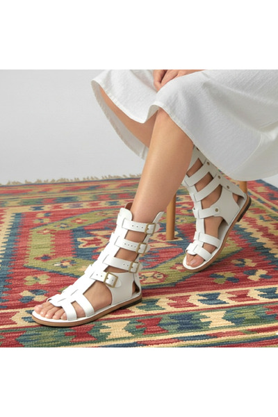 Bostini Leather Short Festival Gladiator Sandals