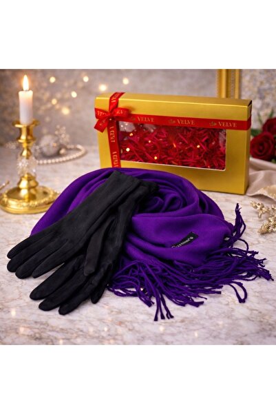 velve Pachet Secret Santa, pentru femei, cu esarfa lunga Belladona si manusi ...