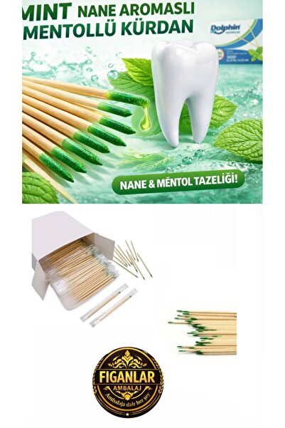 figanlar ambalaj YENİ Nane Aromalı Mentollü Kürdan 1 Paket 500 Adet Kullan At...