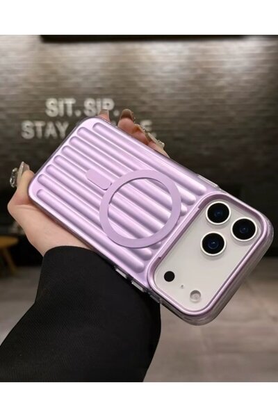 KILIF HOUSE Iphone 14 Uyumlu Kapitone Valiz Desenli Magsafe Destekli Kılıf