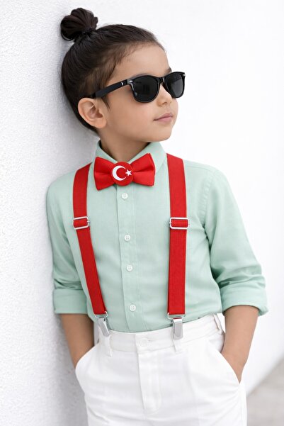 Algitsin O L A Çocuk Pantolon Askı+Papyon Seti+1-12 Yaş