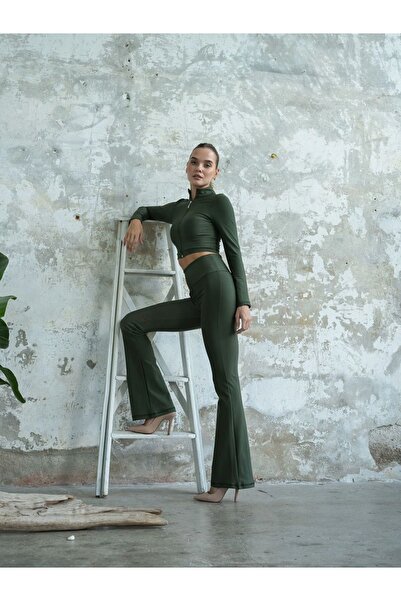 lismina Haki Yeşil İspanyol Paça Tayt