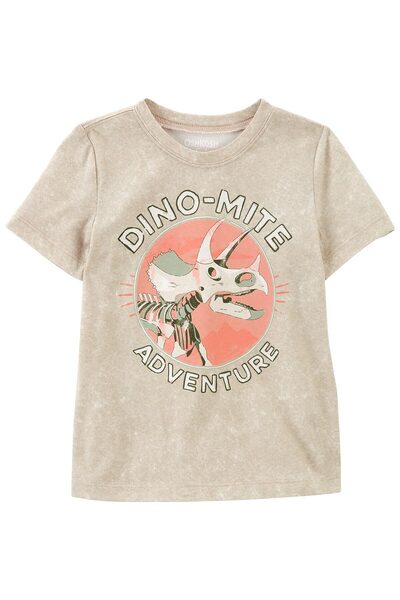 OshKosh تيشيرت للأولاد الصغار بأكمام قصيرة بني