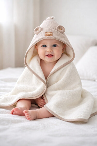 Caramell My Baby Kumsal 100% Organic Cotton Soft Tedy Swaddle Towel 82X90 cm ...