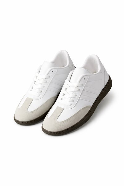 Ayhan Kundura Unisex White Sports Shoes with Side Stripes for Men and Women, Lightweight, Comfortable, Casual Sports